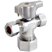 FD-515X 1/2" OD x 3/8" OD x 3/8" OD  Quarter Turn Stop