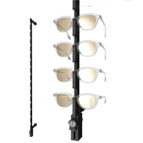 frame display, locking frame display, locking sunglass display, optical display, frame holder, glasses holder