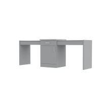  Classic Double Table with 1 Door & Drawer Pedestal