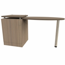  Oval Left Hand Table with 1 Door Pedestal