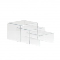 TP/RIS3 Clear Acrylic Stacking shelves 3-1/4"H, 4-1/4"H and 5-1/4"H