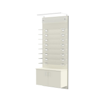  37.5"W Panel + LED Bar Light + Sign + Cove Boutique Shelves with Storage