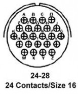 APH-MS3102A2428S 24 Position Size 24 Female Box Mount Receptacle