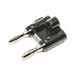 CON-MDP00000-001-BLACK Pomona - Dual Banana Plug - 15A 5kV w/screw - Black