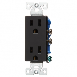 CWD-1107BK 2P3W Duplex Receptacle 5-15R 15A 125 - Decora Black