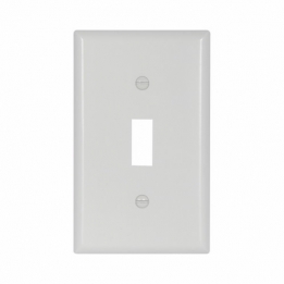 CWD-2134W 1 Gang PVC Toggle Switch Plate - white