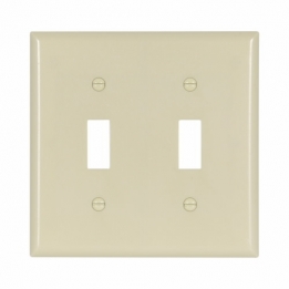 CWD-2139V 2 Gang PVC Toggle Switch Plate - ivory