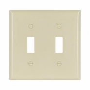 CWD-2139V 2 Gang PVC Toggle Switch Plate - ivory