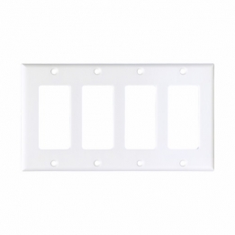 CWD-2164W 4 Gang Decorator Plate - white