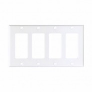 CWD-2164W 4 Gang Decorator Plate - white