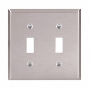 CWD-93072 2 Gang Toggle Wall Plate - Stainless Steel 302/304