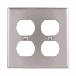 CWD-93102 2 Gang Duplex Wall Plate - Stainless Steel 302/304