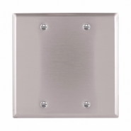 CWD-93152 2 Gang Blank Wall Plate - Stainless Steel 302/304