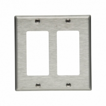 CWD-93402 2 Gang Decora Wall Plate - Stainless Steel 302/304