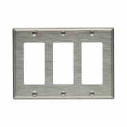 CWD-93403 3 Gang Decora Wall Plate - Stainless Steel 302/304