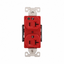 CWD-AH8300RD 2P3W Duplex Receptacle 5-20R 20A 125V - Hospital Grade Red