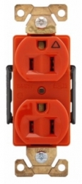 CWD-AHIG5262RN 2P3W Duplex Receptacle 5-15R 15A 125V - Iso Ground Orange