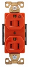CWD-AHIG5262RN 2P3W Duplex Receptacle 5-15R 15A 125V - Iso Ground Orange