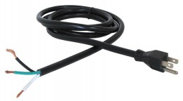 EXT-1403/SJT-010-BLACK 14ga / 3cond SJT 10'6"  cords c/w male end