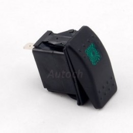 GCE-353505 Marine Rocker Switch - On/Off SPST 20A 12Vdc - Green