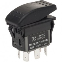 GCE-353590 Marine Rocker Switch - On/Off/On DPDT 20A 12Vdc