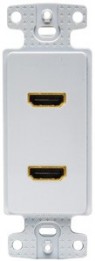 HUB-NS802W HDMI Decorator Plate w/2 HDMI whip - White