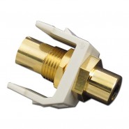 HUB-SFRCBKFFW RCA Gold Coupler - F/F - White - Black Insulator