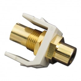 HUB-SFRCRFFW RCA Gold Coupler - F/F - White - Red Insulator