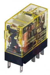 IDEC-RJ2SCLD12 DPDT Relay 8 pin Faston Base 8A 12VDC w/LED