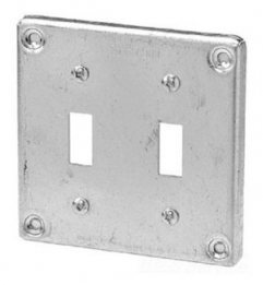 KORA-SMP20133 4x4 Dual Toggle Galvanized Face Plate