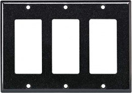 KORA-SWD45553 Three Gang Decora Wall Plate - Black