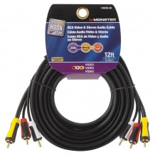 MNSTR-14005900 Economy Triple RCA Composite (A/V) - male/male - 12'