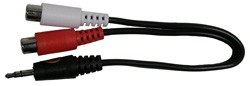 MODE-279720 3.5mm to 2xRCA Female Y-adaptor - 6"