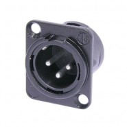 NEU-NC3MDLBAG1 Neutrik - 3 pole XLR male "D" panel mount, solder - Black