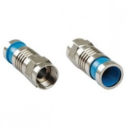 PLA-018001 F' RG6 Quad Compression Connector - Nickel