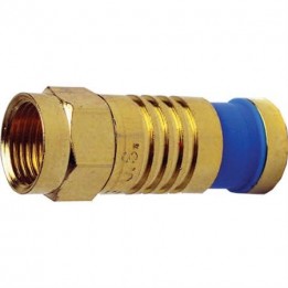 PLA-018004 F' RG6 Quad Compression Connector - Gold