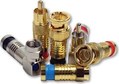 PLA-018020 BNC' RG6 Quad Compression Connector - Gold