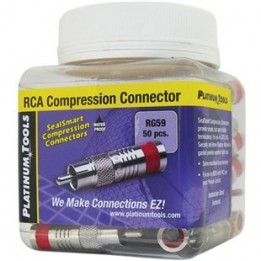 PLA-028001J F' RG6 Quad Compression Connector - (75/jar)