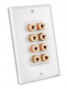 VAN-28148W 4 pair Binding Post Decor Wall Plate