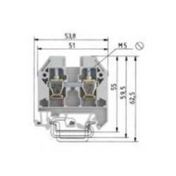 WIE-5750400550 WK4/U DIN Rail Feed Thru Block 20-10ga 40A - Grey