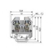 WIE-5751001550 WKN10/U DIN Rail Feed Thru Block 16-6ga 70A - Grey