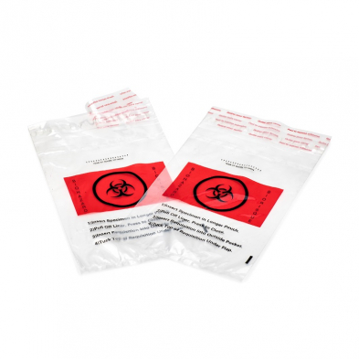 DIS-028S BIOHAZARD SELF SEALING BAGS WITH POUCH
