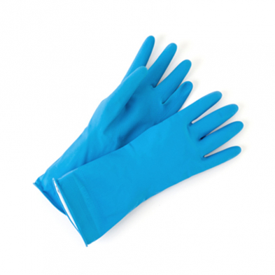 DIS-524 HOUSEHOLD LATEX GLOVES, PF, BLUE, LARGE