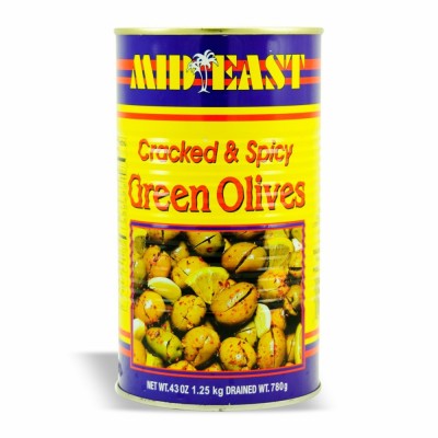21-452-2 M.E. GREEN CRACKED OLIVE HOT 6/43 OZ