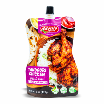 60-809-1 ADONIS TANDOORI CHICKEN MARIN POUCH 10X6 OZ