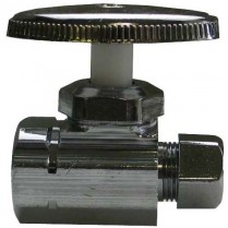 FD-504 1/2" IPS x 3/8" OD CP Straight Stop Valve