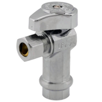 FD-552X 1/2" Press x 3/8" OD Quarter Turn Angle Stop Valve LF