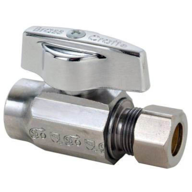 FD-558 1/2" IPS x 3/8" OD Quarter Turn Straight Stop Valve