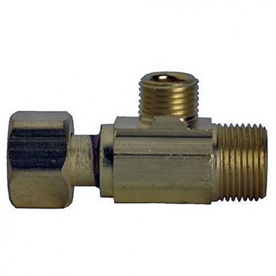 FD-761 3/8"F/M Comp x 1/4" M Comp Brass Easy Connect Tee