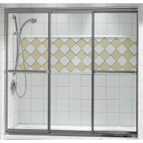 KD-404 Triple Plus Chrome Clear Shower Door 59½" x 71"